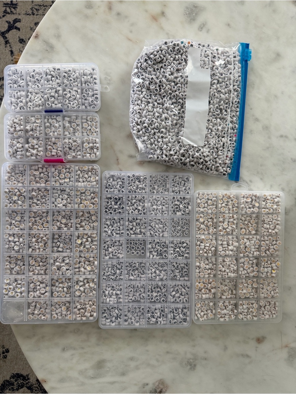 Alphabet Letter Beads Assortment in White and Black